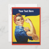 Rosie the Riveter mit Ihrem benutzerdefinierten Te Postkarte (Vorne/Hinten)