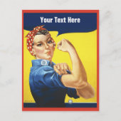 Rosie the Riveter mit Ihrem benutzerdefinierten Te Postkarte (Vorderseite)