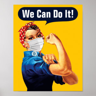 Rosie The Riveter Mit Maske - Fügen Sie Ihren eige Poster