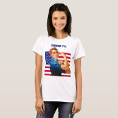 Rosie the Riveter mit US Flag DONE IT! T-Shirt (Vorne ganz)
