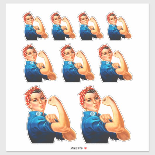 Rosie The Riveter multipliziert mit 9 Aufkleber (Blatt)
