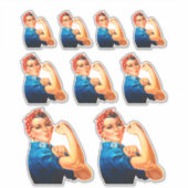 Rosie The Riveter multipliziert mit 9 Aufkleber (Vorderseite)