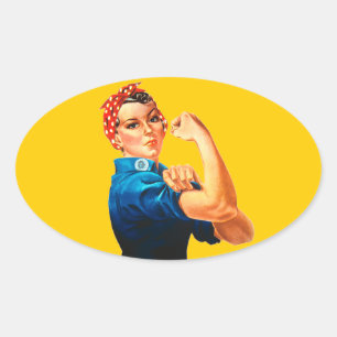 Rosie the Riveter Ovaler Aufkleber