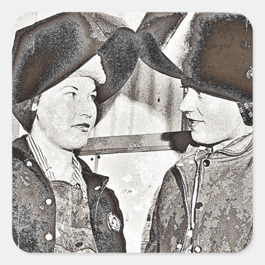 Rosie the Riveter Pals Quadratischer Aufkleber (Vorderseite)