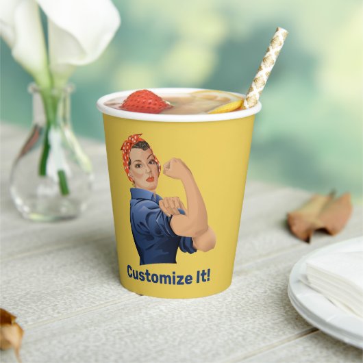 Rosie the Riveter Paper Cups Pappbecher (In Situ)