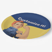 Rosie the Riveter Pappteller (Schrägansicht)