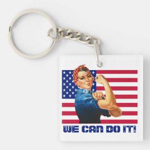 Rosie the Riveter Patriotic Motivierend Schlüsselanhänger