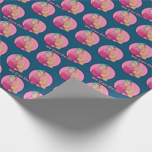 Rosie the Riveter Pattern Geschenkpapier (Ecke)