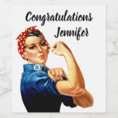 Rosie the Riveter Personalize Weinetikett (Einzelnes Label)