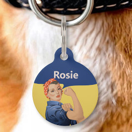 Rosie the Riveter Pet ID Tag Haustiermarke