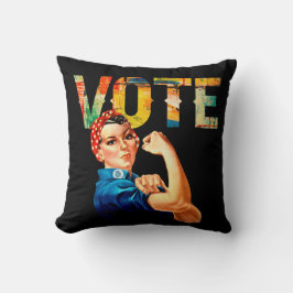 Rosie the Riveter Political Poster Wahl Kissen