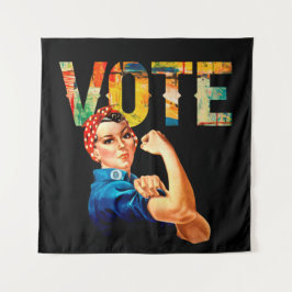 Rosie the Riveter Political Poster Wahl Wandteppich