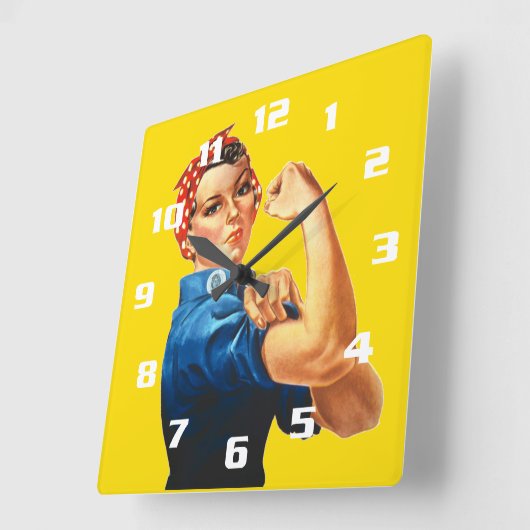 Rosie the Riveter Quadratische Wanduhr (Winkel)