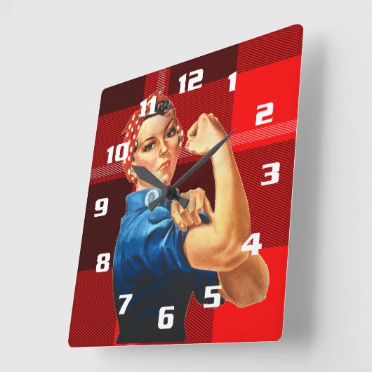 Rosie the Riveter Quadratische Wanduhr (Winkel)