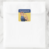 Rosie the Riveter Quadratischer Aufkleber (Tasche)
