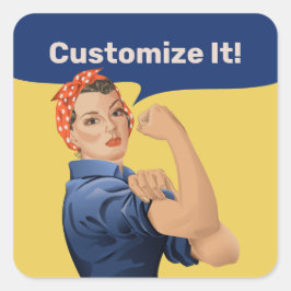 Rosie the Riveter Quadratischer Aufkleber
