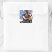 "Rosie the Riveter" Quadratischer Aufkleber (Tasche)