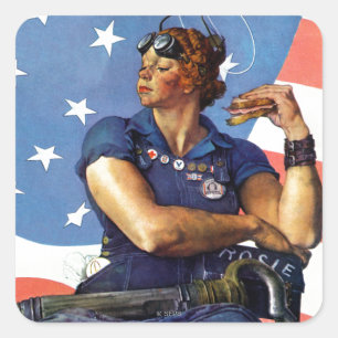 "Rosie the Riveter" Quadratischer Aufkleber