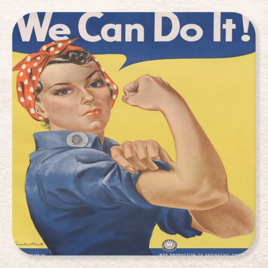 Rosie the Riveter Rechteckiger Pappuntersetzer (Vorderseite)