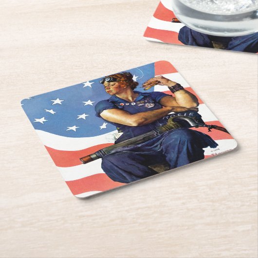 "Rosie the Riveter" Rechteckiger Pappuntersetzer (angewinkelt)