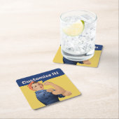 Rosie the Riveter Rechteckiger Pappuntersetzer (Vor Ort)