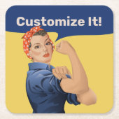 Rosie the Riveter Rechteckiger Pappuntersetzer (Vorderseite)