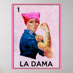 Rosie the Riveter Resistents La Dama Loteria Poster