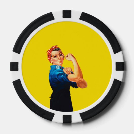 Rosie The Riveter Retro Design Style Pokerchips (Vorderseite)