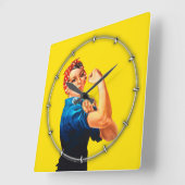 Rosie The Riveter Retro Design Style Quadratische Wanduhr (Winkel)