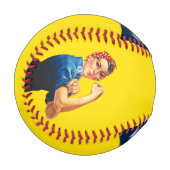 Rosie The Riveter Retro Style Baseball (Vorderseite Links)