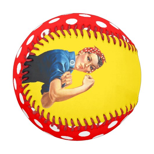 Rosie The Riveter Retro Style Baseball (Vorderseite Links)