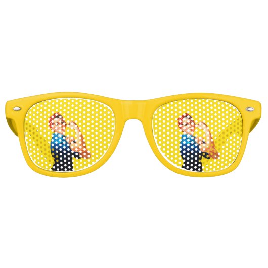 Rosie The Riveter Retro Style Sonnenbrille (Vorderseite)