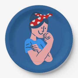 rosie the riveter rockabilly retro icon pappteller
