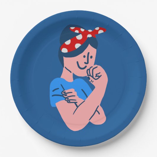 rosie the riveter rockabilly retro icon pappteller (Vorderseite)
