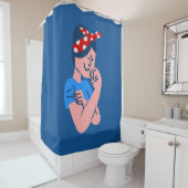 Rosie the Riveter Rockabilly Retro Ikone Duschvorhang (Beispiel)