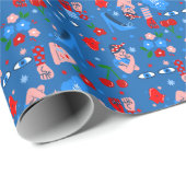 rosie the riveter rockabilly whimsical geschenkpapier (Rolleneckpunkt)