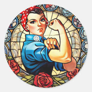 Rosie the Riveter Runder Aufkleber