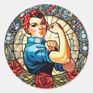 Rosie the Riveter Runder Aufkleber
