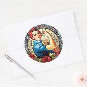 Rosie the Riveter Runder Aufkleber (Umschlag)