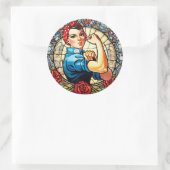 Rosie the Riveter Runder Aufkleber (Tasche)