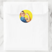 Rosie The Riveter Runder Aufkleber (Tasche)