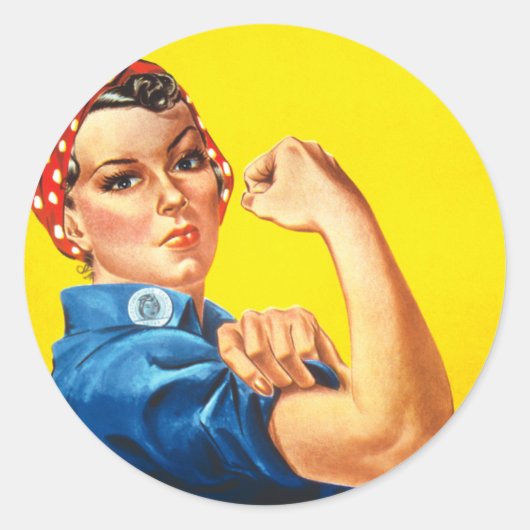Rosie The Riveter Runder Aufkleber (Vorderseite)