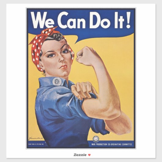 Rosie the Riveter: Starke Frauen Empowerment Aufkleber (Blatt)