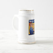 Rosie the Riveter: Starke Frauen Empowerment Bierglas (Vorderseite Links)