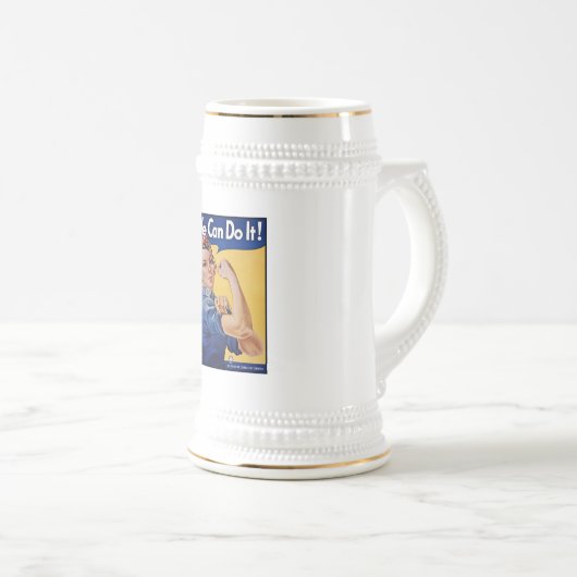 Rosie the Riveter: Starke Frauen Empowerment Bierglas (VorderseiteRechts)