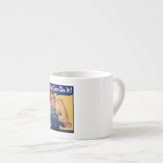 Rosie the Riveter: Starke Frauen Empowerment Espressotasse (Vorderseite Rechts)
