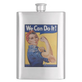 Rosie the Riveter: Starke Frauen Empowerment Flachmann (Vorderseite)