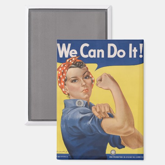 Rosie the Riveter: Starke Frauen Empowerment Magnet (Vorderseite/Rückseite)