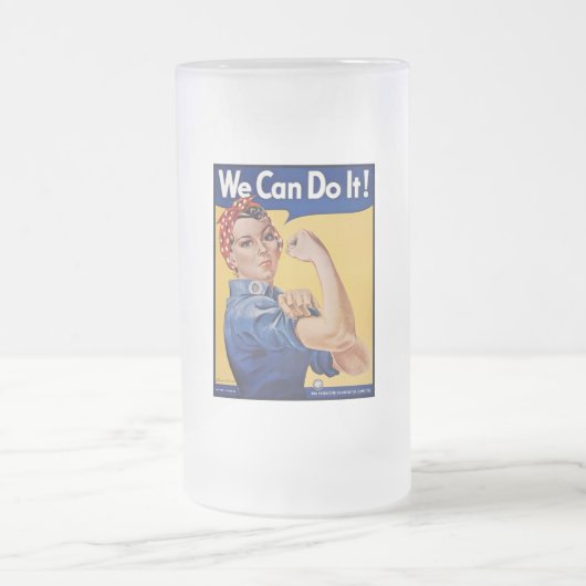 Rosie the Riveter: Starke Frauen Empowerment Mattglas Bierglas (Mittel)