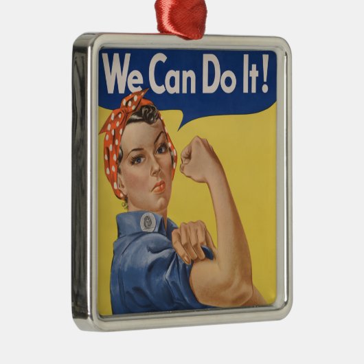 Rosie the Riveter: Starke Frauen Empowerment Ornament Aus Metall (Rechts)